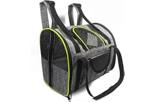 PETCUTE Mochila Perro Gato Portador Plegables de Mascotas Bolsa de Transporte para Perros Pequeño Verde