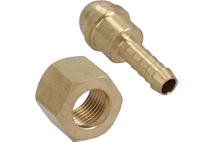 AB TOOLS Welding Gas Hose Connector 1/4 Hose Tail with 3/8 BSP Right Handed Thread 1pc