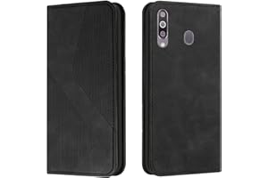 Mo-Somnus Kompatibel mit Samsung Galaxy A20S Hülle, Schutzhülle Samsung A20S, Magnet PU Leder Tasche Flip Handyhülle Samsung A20S, Klappbar Kartenfächer Samsung A20S Brieftasche Klapphülle (Schwarz)