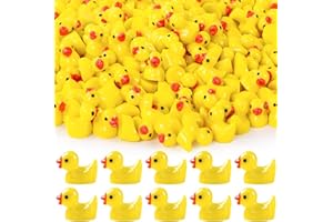 JOLCEEY 200pcs Mini Ducks, Resin Tiny Ducks Little Plastic Ducks Small Ducks Bulk for Aquarium Dollhouse Fairy Garden Landscape Decor