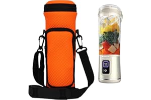 AMERBTECH Housse de rangement portable pour blender avec bandoulière - Sac entièrement enveloppant compatible avec Ninja 18oz Blast Portable Blender BC151NV/BC151BK/BC51NV/BC151CR/BC151EM (Orange)