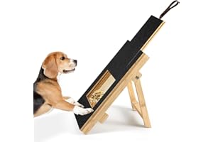 LASUROA Almohadilla para Rascar para Perros, de Madera Tablero de Rascar Perro con Caja de Refrigerios Tablero para Rascar Uñas para Perros para Perros Grandes, Medianos y Pequeños