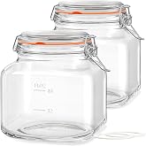 2 Liter Vorratsgläser Mit Deckel 2er Set – Luftdicht, Mit Silikondichtung, Breite Öffnung 12 Cm, Für Küche & Bad