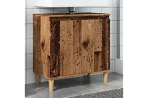Gecheer Mobile Lavabo Legno Antico 58x33x60 cm in Legno Multistrato,Armadietto Autoportante,Mobile da Bagno con Lavabo,Mobile Sottolavabo per Bagno,Mobiletto da Bagno Salvaspazio,P857114