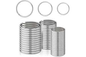 FAVSON 30 PCS Key Rings Hoops, Round Key Rings (20/25/30mm) Split Large Keyring, Stainless Rugged and Durable Silver Key Ring for Home Storage, Jewellery DIY Making Craft, Dog Collars