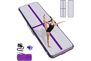 HIJOFUN Inflatable Gymnastics Mat, Tumble Track 3m/4m/5m/6m for Training with Practical Pump, 10/20cm Thickness Gymnastics Air Mat for Home Use/Tumbling/Yoga/Taekwondo/Dance