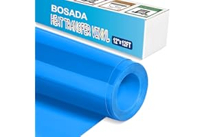 BOSADA Lake Blue Heat Transfer Vinyl,12"x12FT Iron on Vinyl,Lake Blue Htv Vinyl for T-Shirts, Pillow,Shoes,Bags and Hats(Lake Blue)