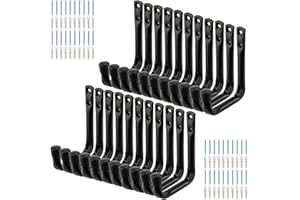 pipabiba Lot de 20 crochets de rangement pour garage, crochets utilitaires en J très résistants, crochets muraux pour outils de jardin (11,5 cm x 10 cm)