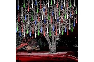 YILEAR Luces de Navidad de Lluvia Mejoradas, Luces de Ducha de Meteoritos IP65 Impermeables con 11.8 Pulgadas 8 Tubos 240 LED, Luces Decorativas con Puertos USB para Exterior/Interior/Bodas/Navidad/Fiestas