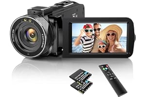 IXNAIQY Videocamera Digitale 1080P Camcorder FHD 30FPS 36MP Vlogging Camera per Youtube IR Visione Notturna, 16X Zoom Digitale, 3.0" IPS Schermo Video Camera con Telecomando 2 Batterie