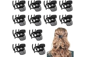 VZXQX 12 Piezas Clips de Garra de Pelo, Negros Garras de Pelo de Tamaño Medio de Plástico, Pinzas para el Cabello Antideslizante para mujeres niñas, 3,5 cm