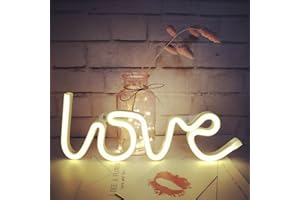 QiaoFei Love Neon Sign LED Love Night Light para decoración de pared del hogar, regalo para niños o damas en cumpleaños, Navidad, año nuevo, fiesta de bodas (blanco cálido)