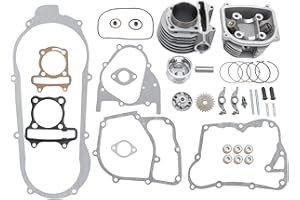 ‎WOOSTAR WOOSTAR 57,4mm Große Bohrung Kompletter Zylinder und Zylinderkopf Umbausatz Ersatz für 4 Takt GY6 150ccm 157QMJ 152QMI Motor Chinesisches ATV Quad Roller Go Kart