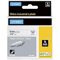 Nastro Etichette 12mm Nero Su Bianco - Compatibile Dymo Rhino 18444 (3 Confezioni)