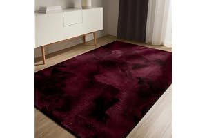 benuta Basic Syntetisk Pälsmatta Furry - Bordeaux 200x290 cm - Mjuk vardagsrum - Antihalk baksida - Tvättbar - Lämplig för go