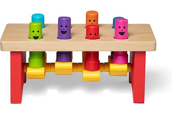 Melissa & Doug Banc À Marteler De Luxe, Banc de frappe avec un marteau,Jeux d'éveil et de Premier Âge, Jouet de développement,Cadeaux pour garçons ou fille de 2 3 4 ans, Jouets en bois