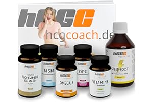 hCGC® Stoffwechselkur 21 Tage Basispaket - Omega 3, OPC, MSM, Vitamin Komplex Kapseln, Flohsamen Pulver, zuckerfreier Sirup mit Energy Geschmack für Energie - Darmkur & Stoffwechselunterstützung