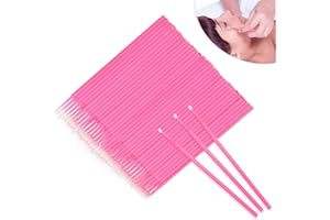 ETELIAR 100 sztuk mikroszczoteczek do przedłużania rzęs, jednorazowe mikroszczotki, przedłużanie rzęs do makijażu i pielęgnacji jamy ustnej, 1,5 mm, różowe