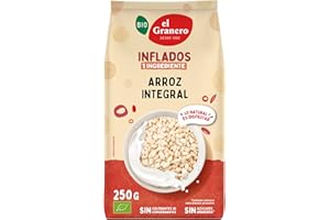 El Granero Integral - Arroz Integral Ecológico Inflado - Sin Azúcar Añadido - Ayuda a Mejorar el Tránsito Intestinal - Apto para Veganos - 250 gr