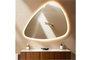 STYLE GLASS Specchio con Striscia LED 4000K, Specchio bagno AGAPE 100x75 cm com Luce Naturale, Specchio da parete, Specchio con led