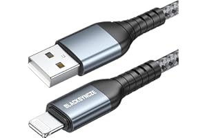 BLACKSYNCZE Cable Cargador iPhone 1M [MFi Certificado] Cable iPhone Carga Rápida Nylon Trenzado Cable Lightning para iPhone 14 13 12 11 Pro Max Mini XR XS Max X 8 Plus 7 Plus 6s 6 Plus 6 5s SE 2020