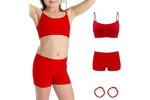 Risalti Set Top Bambina e Pantaloncini in Microfibra - Top e Culotte Bambina Morbidi, Completo Intimo Bimba Senza Cuciture ed Etichette, Bracciali Colorati Omaggio - Made in Italy