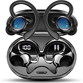 Wireless Sports Headphones, Bluetooth 5.4 HiFi Stereo Headphones with 4 HD Mic, 60H Wireless Bluetooth Headset with Noise Can