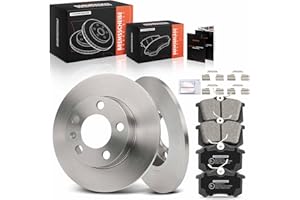 Frankberg Brake Kit incl. 2x Brake Disc + 4x Brake Pad Rear Compatible with Golf IV 1J1 Polo 6C1 6R1 Fabia II 542 Polo 9A 9N Replace# 1J0698451C,1J0698451B