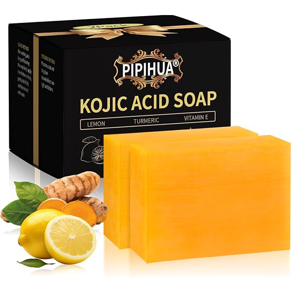Gokame Lemon Turmeric Kojic Acid Seife – 2 Stück, Je 100g – Für Hautaufhellung, Gegen Dunkle Flecken & Für Gleichmäßigen Teint