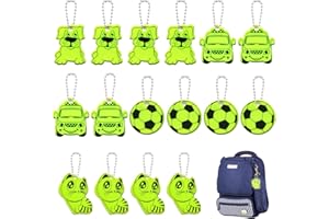 OSDUE Safety Reflector Pendant, Safety Reflector with Chains, High Visibility Reflective Keyrings, Waterproof Safe Pedestrian Bag Pendant for Clothes Bag Cycling Walking Running