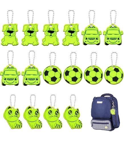 Awroutdoor 8 Nastri Riflettenti a Scatto, Catarifrangenti per Bambini, Nastro di Sicurezza Riflettente per Zaini, Chiavi, passeggini, Escursioni, Jogging e Ciclisti
