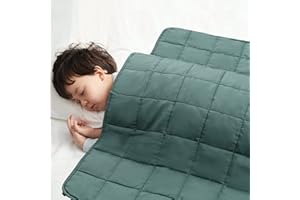 ‎RECYCO RECYCO Kinder Gewichtsdecke 2,3kg 90x120cm Schwere Bettdecke aus Baumwolle mit Glasperlen Therapiedecke Schlafhilfe Stressabbau für Kinder und Jugendliche (Grün)