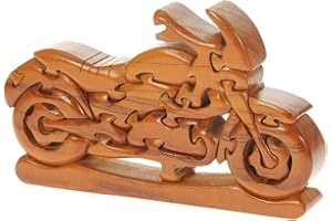 Namesakes® Classic Sports Motorbike Puzzle for Adults & kids. Novelty Handcrafted Wooden 3D Motorcycle - Gifts for Men, Women & Bikers - Fun brain teaser!