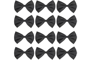 XhjzgcTech 20 Piezas Pajaritas Hombre, Pajaritas Color Liso, Clásica Ajustable Preatada Pajarita, (Negro)