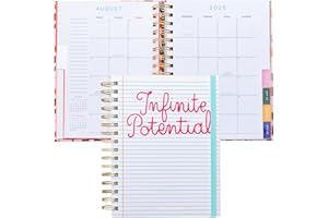 ban.do Agenda journalier et hebdomadaire sur 17 mois, daté d'août 2025 à décembre 2026, couverture rigide, agenda à spirale avec calendrier mensuel, autocollants, pages d'art et bonus (potentiel