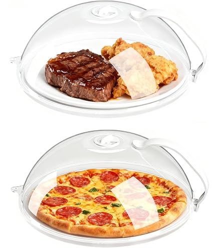 3 Couvercles Micro-Ondes Hayaww 20 Cm - Anti-Éclaboussures, Silicone Et PP Alimentaire