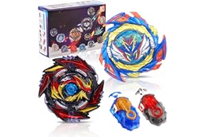 Coffret Bey Burst Turbo Blade, Afenau 2-en-1 4D Metal Fusion, Toupie de Combat Gyro Burst avec 2 toupies et Un Lanceur, Toupie Bey idéale pour Noël et Les Anniversaires