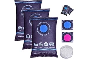 SOVTAY Dehumidification Bag Desiccant, Window Color Changing Desiccant, Reusable Moisture Absorber Pack, for Closet, Car, Basement, RV, and Storage (3PCS)