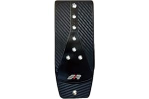 Simoni Racing 820CL Pedana Poggiapiede Universale, pedana antiscivolo per Auto, in Alluminio Nero e Carbon Look