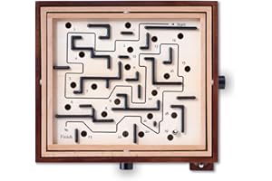 LINGLE Jeu de Labyrinthe en Bois, Jeu d'équilibre Labyrinthe de qualité supérieure, Plateau Classique Robuste de 33,5 cm, défi de Coordination œil-Main