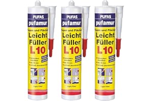 3 x Pufas pufamur Fugen und Flächen Leichtfüller L 10-310 ml inklusive 10 Abbrechklingen 18mm Bauzone24