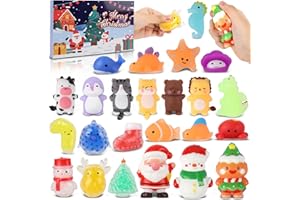 ECHEHI Advent Calendar 2025 For Kids, 24 Days Of Surprise Mochi Squishy Advent Calendar, Christmas Countdown Toy With 24 Unique Squishy Figures For Kids, Stress Relief & Sensory Play, Festive Gift Idea