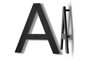 Yafimea Número de casa exterior 20 cm negro, Número grande para pared o valla con diseño moderno y efecto flotante 3D, plástico ABS resistente al clima (A)