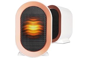 DE ROSA SHOP Stufetta Elettrica Basso Consumo Ideale per Bagno, Stufa Elettrica a Basso Consumo, Stufetta Elettrica Efficiente e di Qualità Design Innovativo ed Elegante Sicura Scaldino Elettrico Bagno