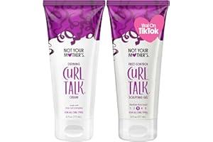 Not Your Mother's Curl Talk Frizz Control Sculpting Gel and Defining Cream (pacote com 2) – Formulado com complexo de cachos de arroz – Para todos os tipos de cabelo cacheado (170 g, pacote com 2)