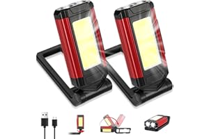 aquota Led Werkstattlampe Arbeitsleuchte Aufladbar - 2800mAh Taschenlampe Werkstatt Handlampe mit 360 Schwenkfunktion und Magnetfuß ideal für Autoreparatur, Werkstatt und Camping Werkzeug Licht