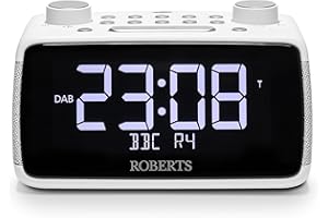 Roberts ORTUS4 FM/DAB/DAB+ Digital Radio with Bluetooth, Alarms and Over-Sized Display, White