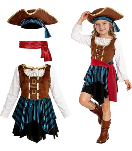 Ciao- Pirata Disfraz Niña (Talla 3-4 Años