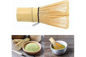 iTimo Matcha Pinceau à thé vert Outil de poudre de thé japonais 100 franges Bambou 10 × 5,5 cm