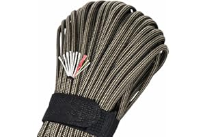 PSKOOK Paracord Survival Cord with Waxed Tinder Fishing Line Cotton Thread Outdoor Commercial Grade Braided Fire Parachute Cord Ropes